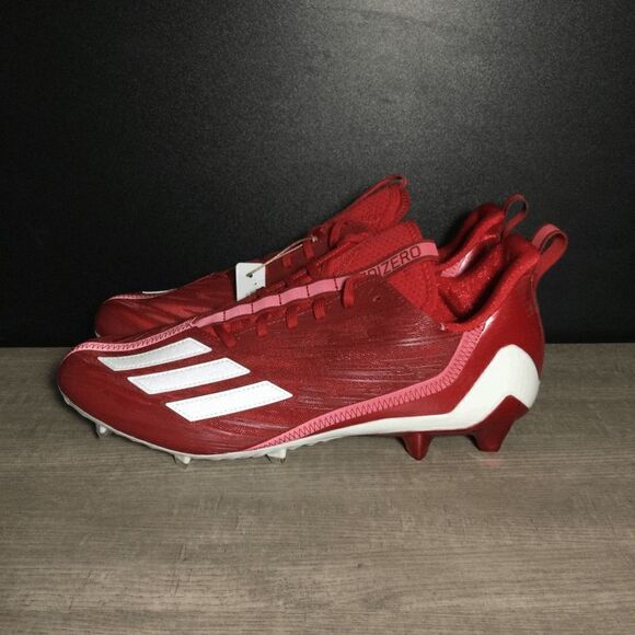 Adidas Adizero Football Cleats Team Power Red Cloud White HP8749 Men\'s Size 12.5